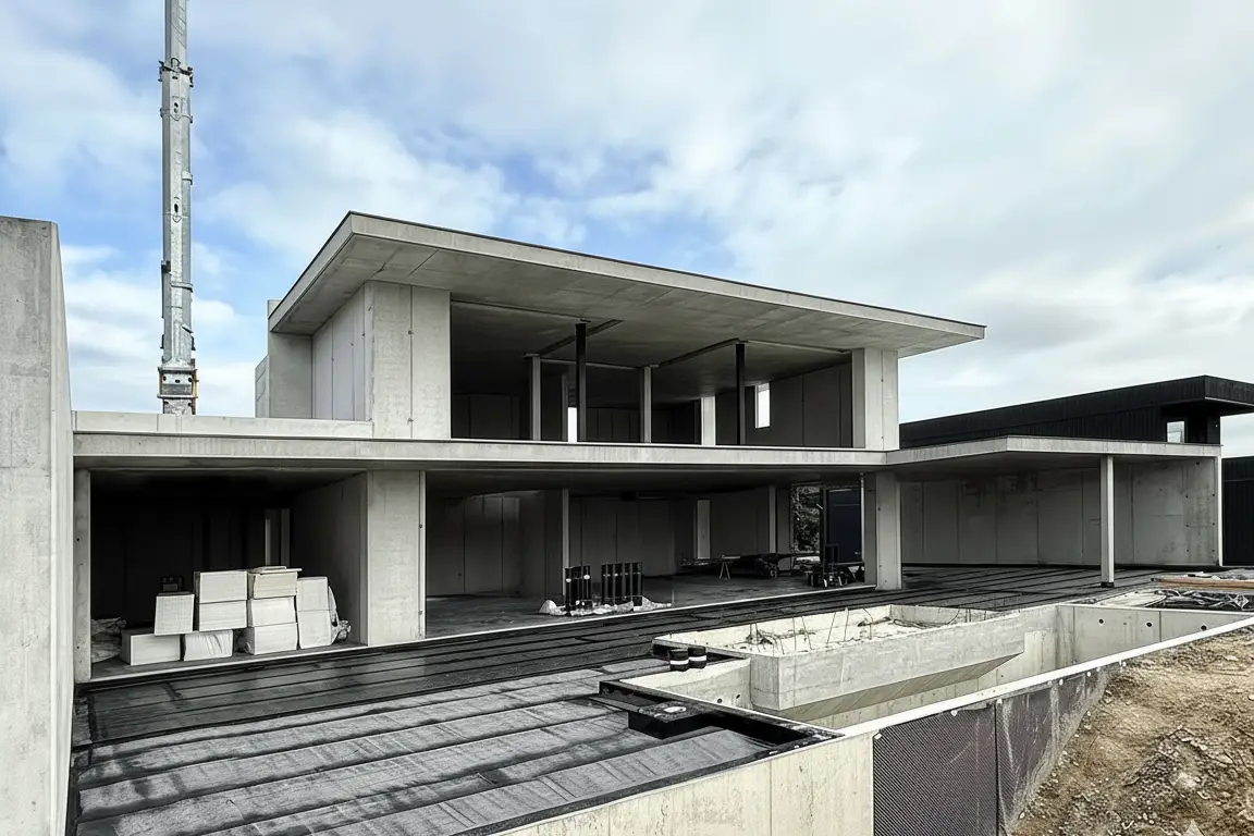 Maison contemporaine en béton toute ouverte à deux niveaux - constructeur de maisons à lyon
